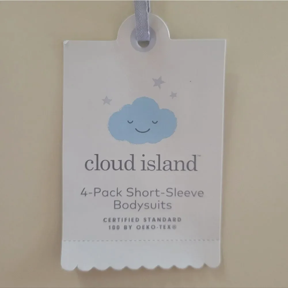 Cloud Island™ Blue Safari Short Sleeve Bodysuit 4pk Newborn